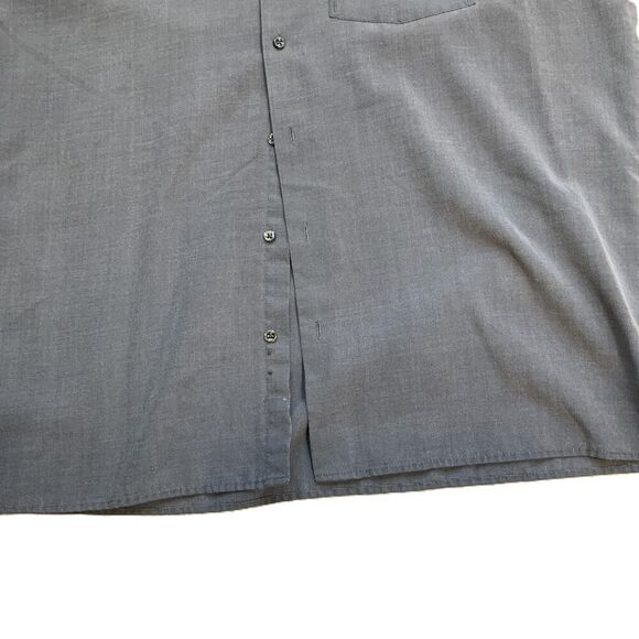 Reaction Kenneth Cole Camp Shirt Short Sleeve Collared Chest Pocket Button Up Lg - Picture 4 of 10